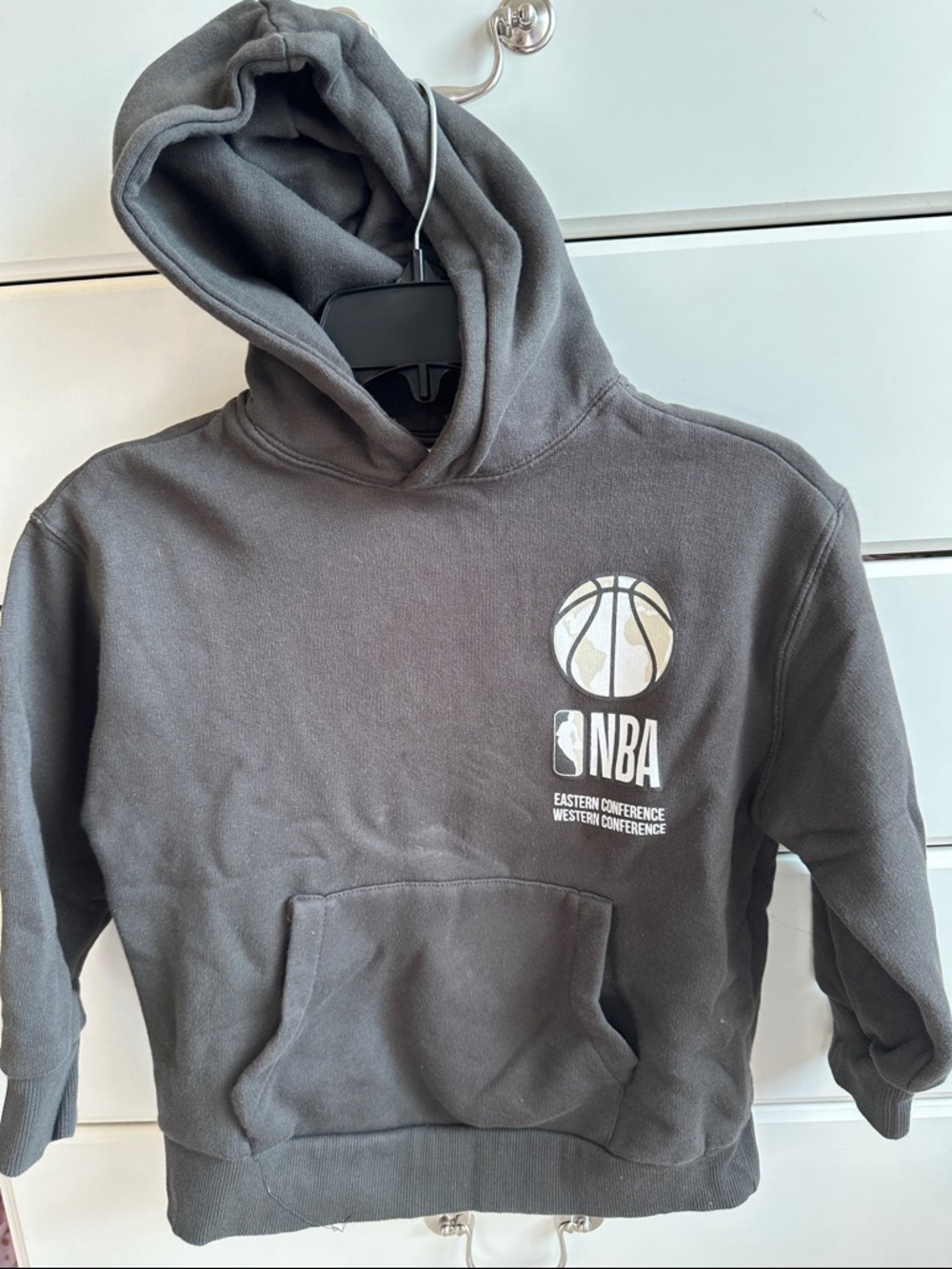NBA Kids Gray Hoodie with White Basketball Logo